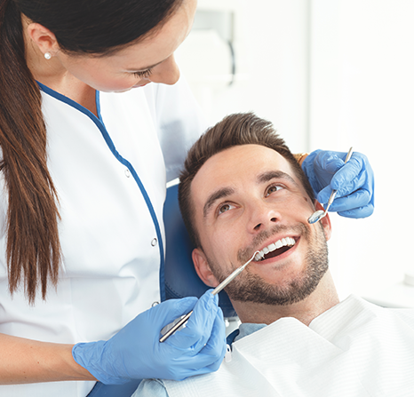 Dentist working on a patient.